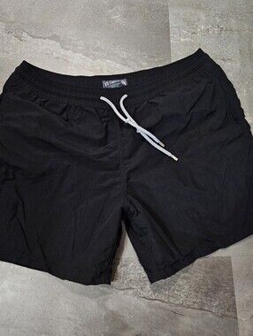 Vilebrequin Black Men Swim Shorts with Contrast Drawstring. Cotton. XL. Flaws!